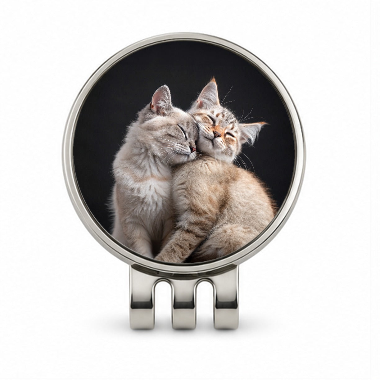 Cats Nuzzle Love Cute Golf Hat Clip with Ball Marker