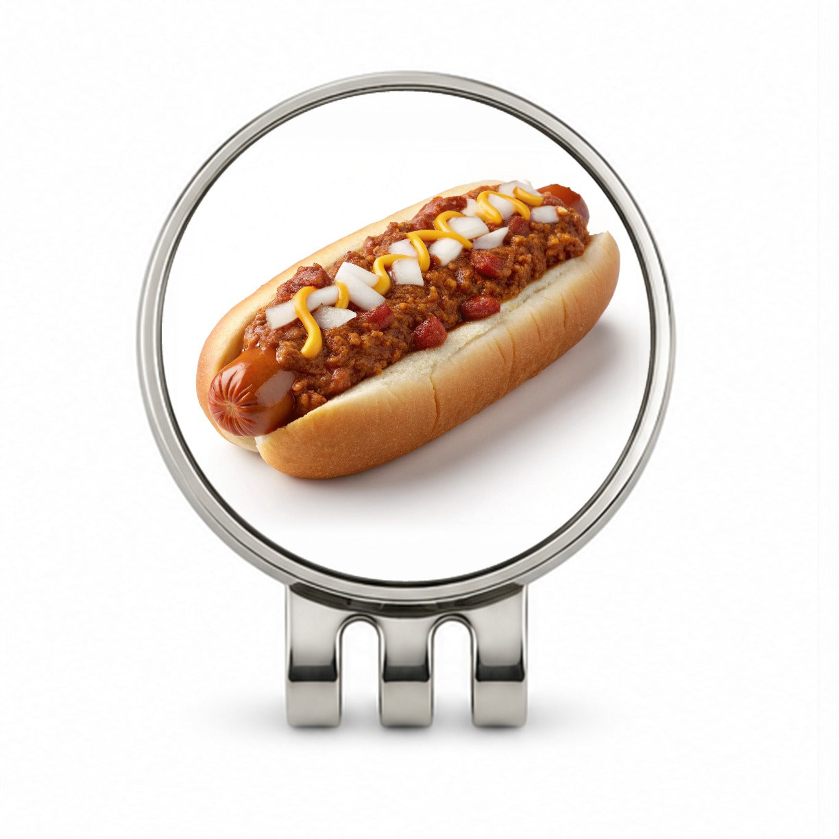 Chili Hot Dog Bun Golf Hat Clip with Ball Marker