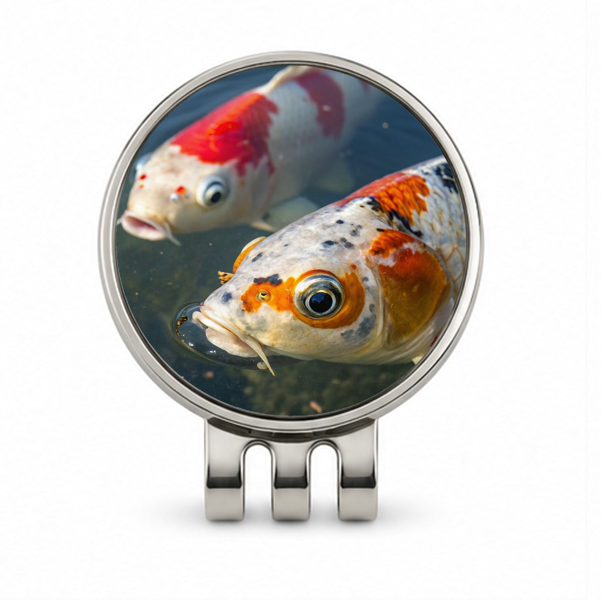 Koi Fish Eyes Close Up Pond Golf Hat Clip with Ball Marker