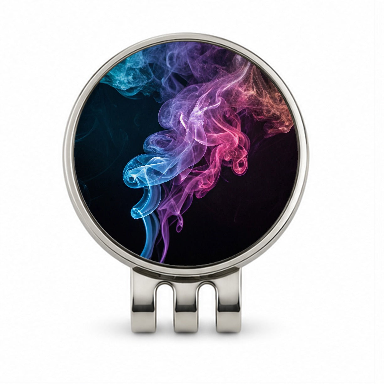 Colorful Plumes Of Smoke Curling Golf Hat Clip with Ball Marker