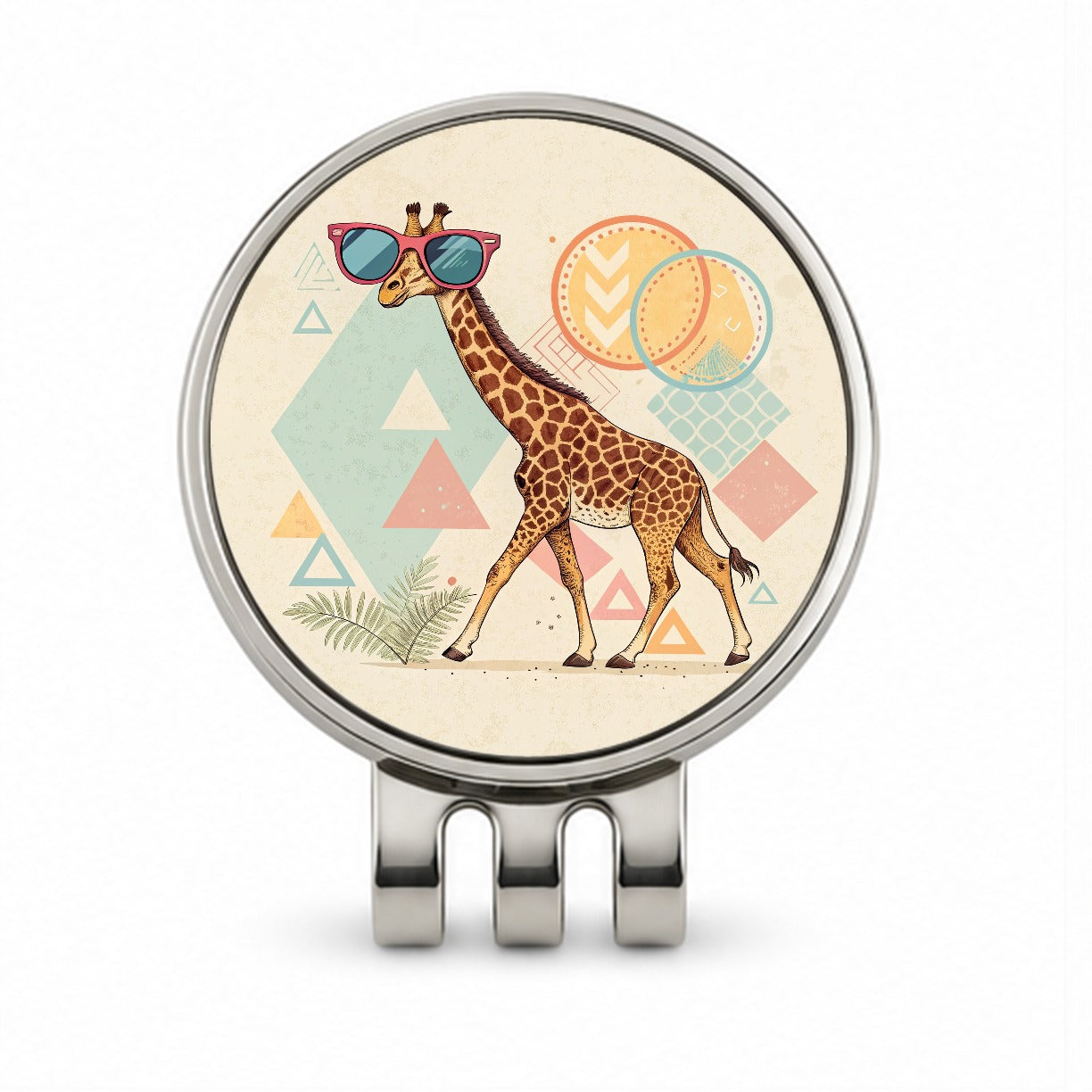 Cool Giraffe Wearing Sunglasses Funny Golf Hat Clip with Ball Marker