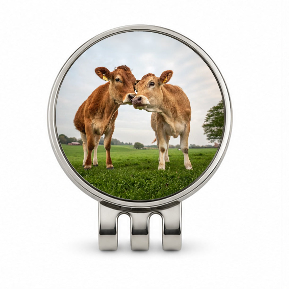Cows Nuzzle Love Golf Hat Clip with Ball Marker