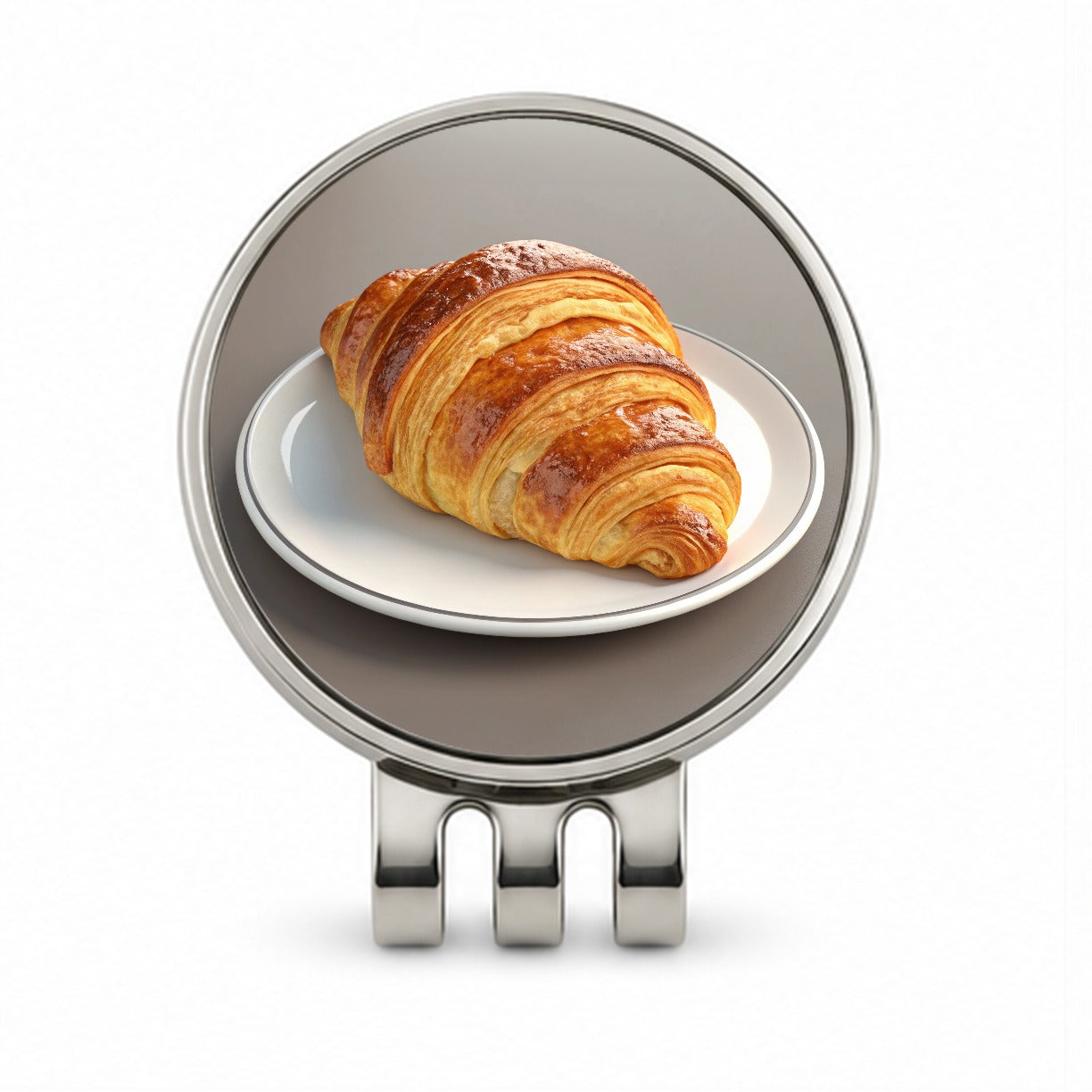 Croissant On Plate Golf Hat Clip with Ball Marker