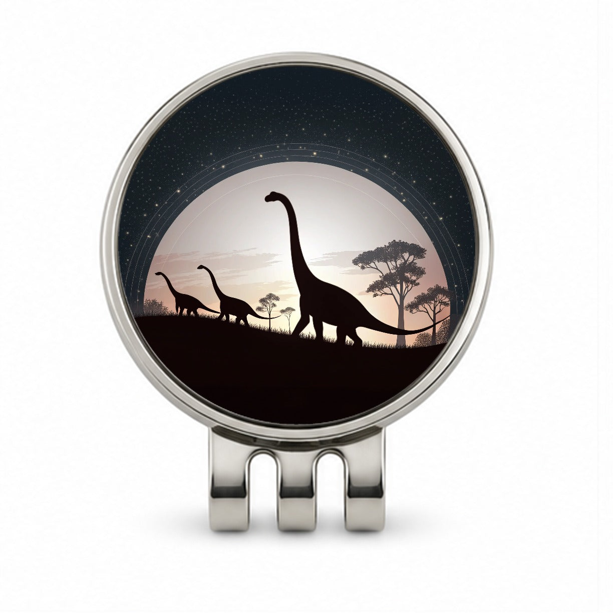 Diplodocus Silhouettes Dinosaurs Golf Hat Clip with Ball Marker
