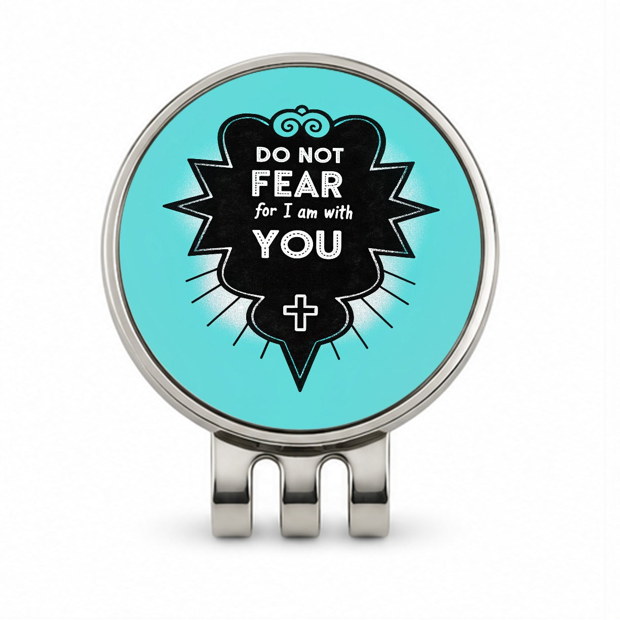 Do Not Fear For I Am With You Isaiah Bible Verse Golf Hat Clip with Ball Marker