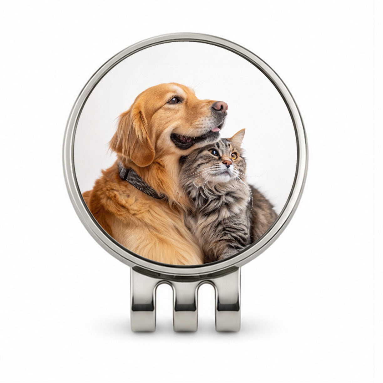 Dog Cat Hugging Love Golf Hat Clip with Ball Marker