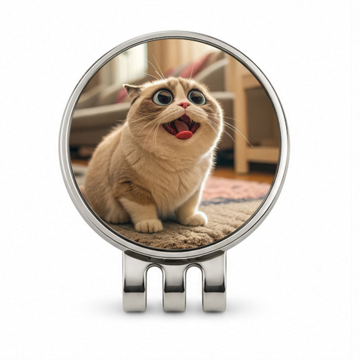 Dopey Cat Funny Golf Hat Clip with Ball Marker