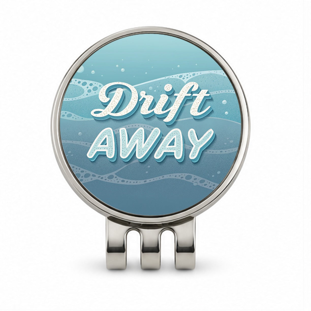 Drift Away Sea Foam Ocean Golf Hat Clip with Ball Marker