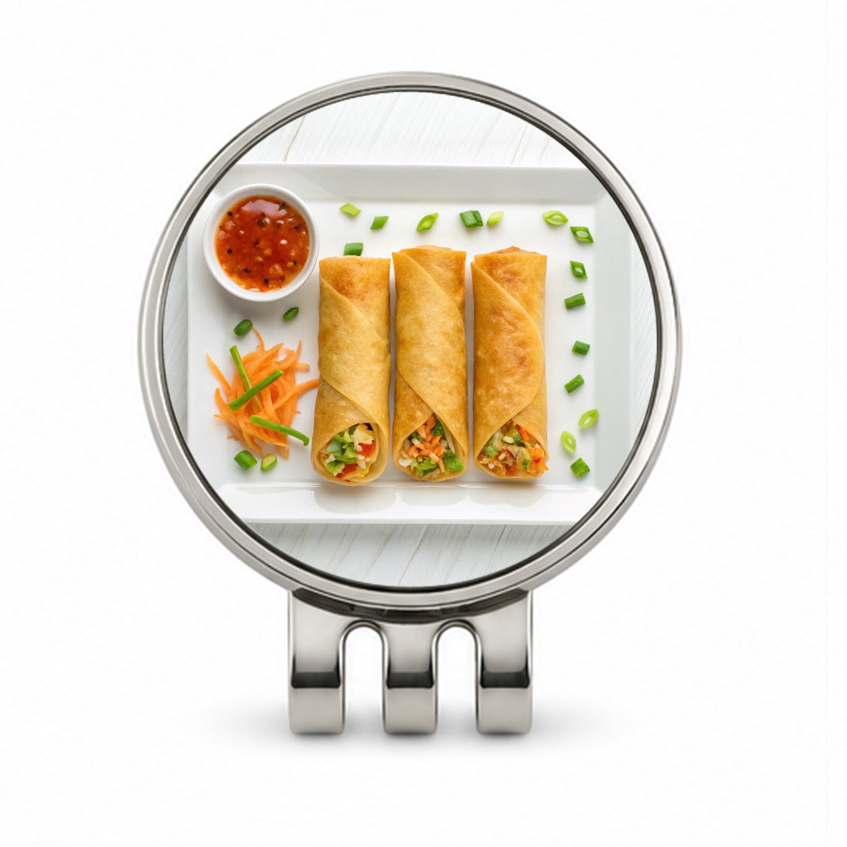 Egg Spring Rolls On Plate Golf Hat Clip with Ball Marker