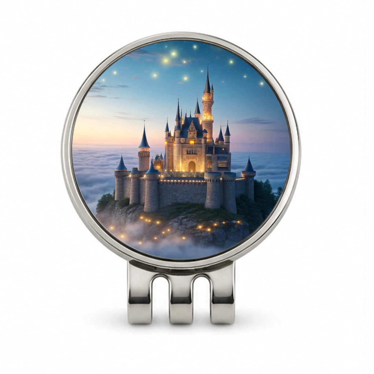 Floating Castle Magic Light Clouds Golf Hat Clip with Ball Marker