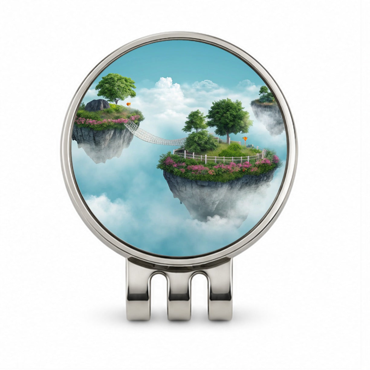 Floating Islands In The Sky Bridge Golf Hat Clip with Ball Marker