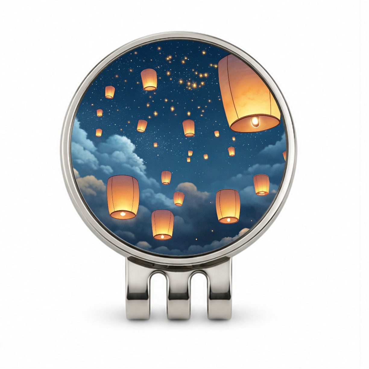 Floating Lanterns In Sky Golf Hat Clip with Ball Marker