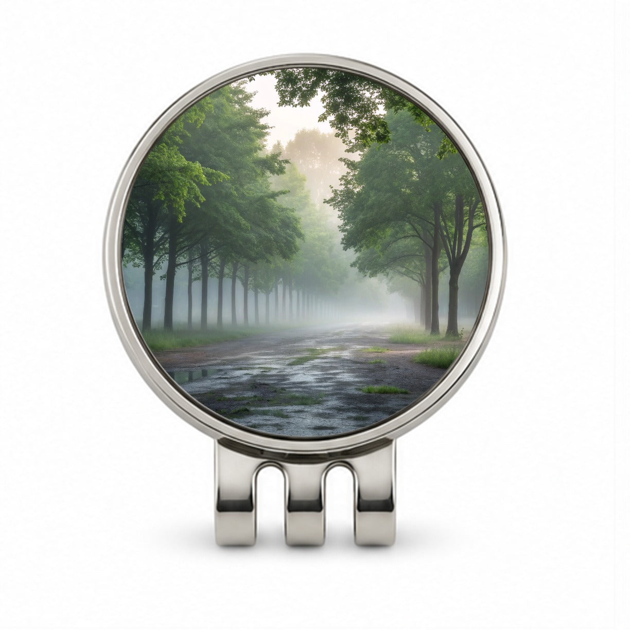 Forest Misty Morning Golf Hat Clip with Ball Marker