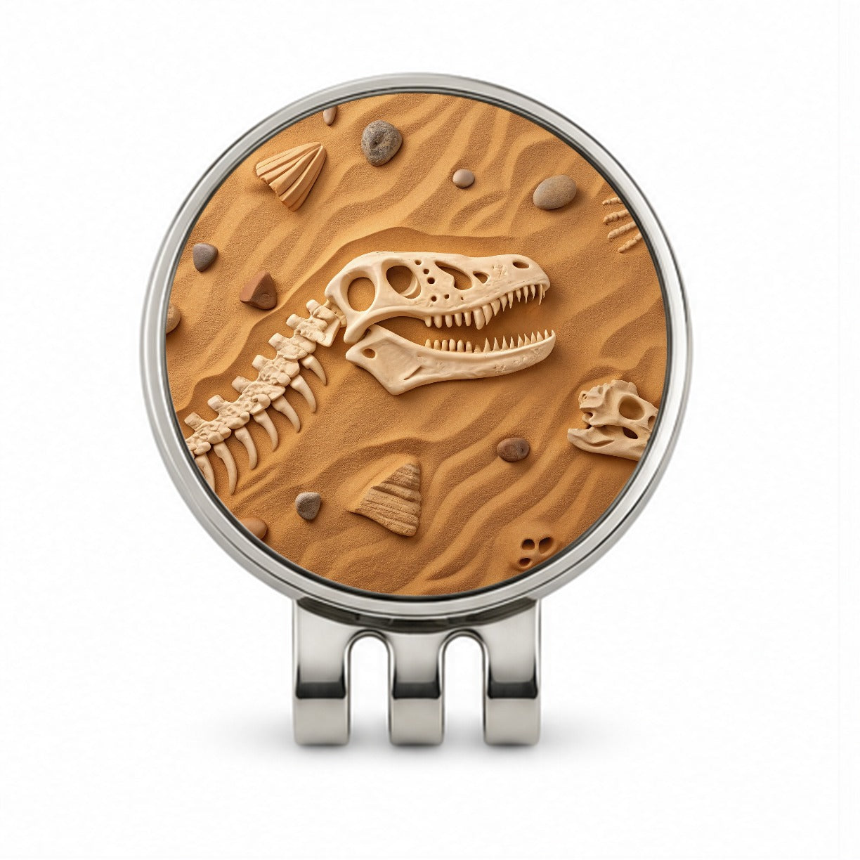 Fossils Dinosaur Bones Golf Hat Clip with Ball Marker