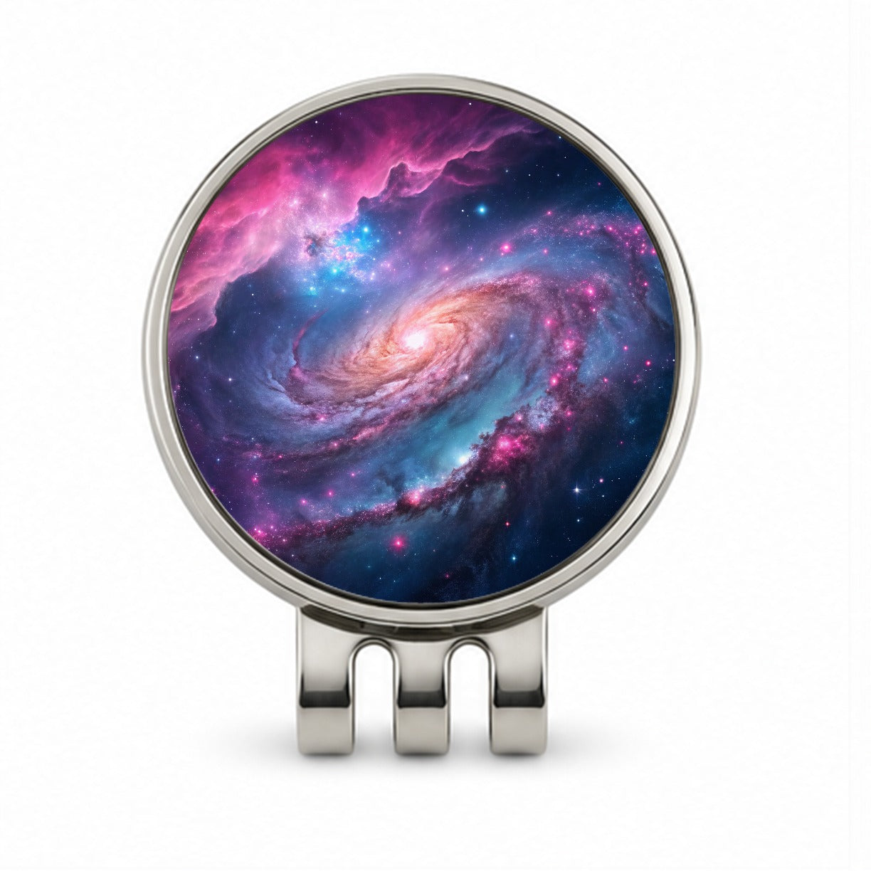 Galaxy Nebula Outer Space Colorful Golf Hat Clip with Ball Marker