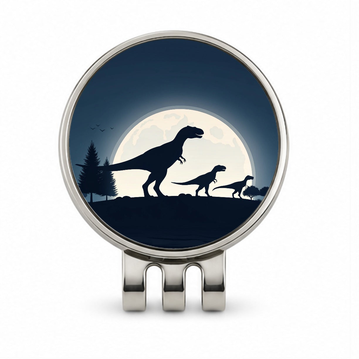 Giganotosaurus Silhouettes Walking Dinosaurs Golf Hat Clip with Ball Marker