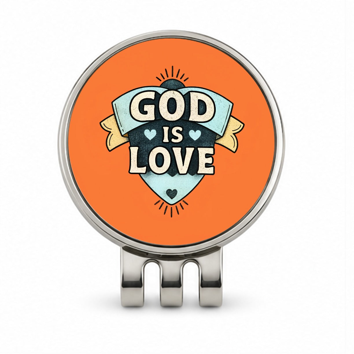 God Is Love Bible Verse Christian Colorful Golf Hat Clip with Ball Marker