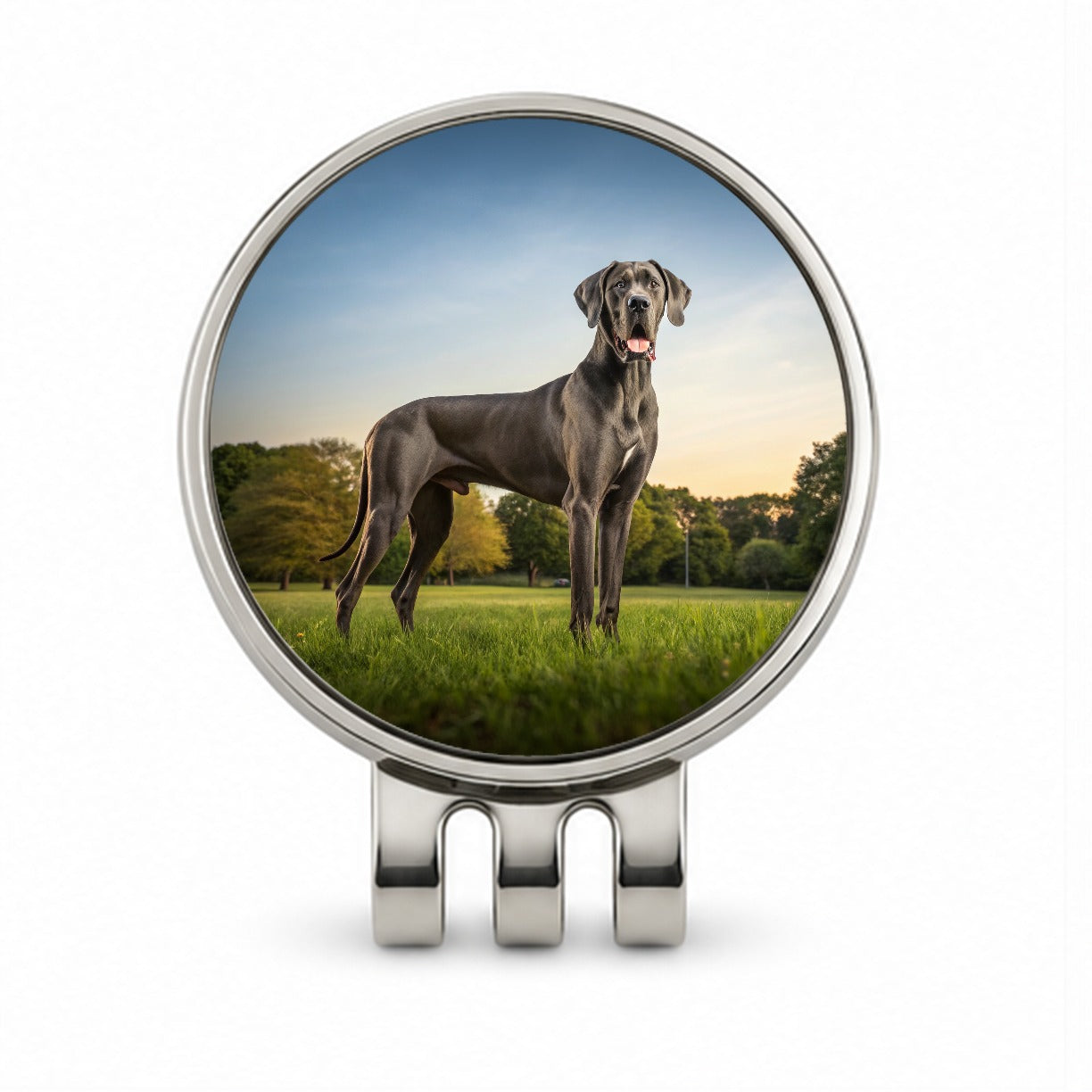 Great Dane In Grass Golf Hat Clip with Ball Marker