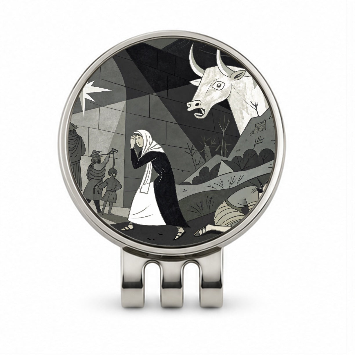 Guernica By Pablo Picasso Parody Golf Hat Clip with Ball Marker