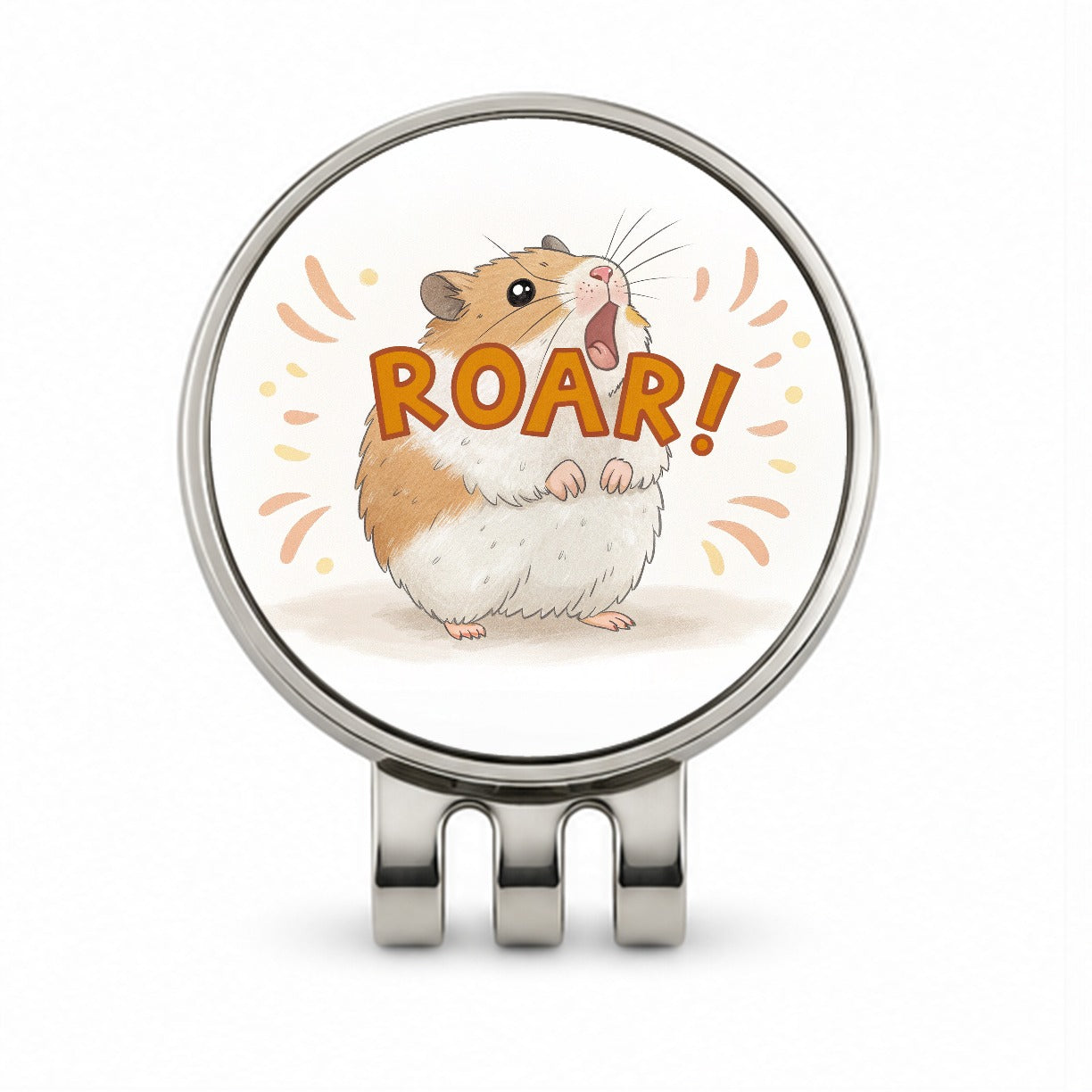 Hamster Roar Funny Golf Hat Clip with Ball Marker