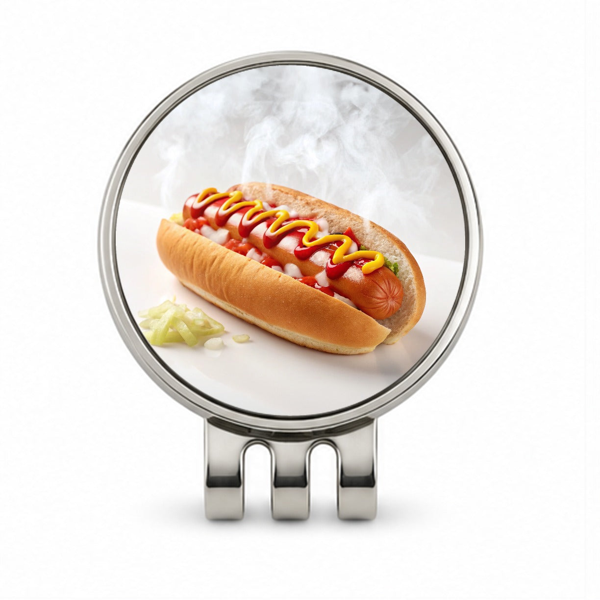 Hot Dog Ketchup Mustard Onions Golf Hat Clip with Ball Marker