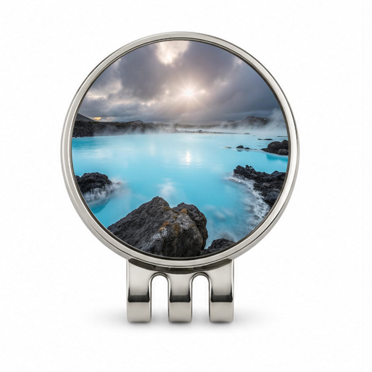 Iceland Blue Lagoon Beautiful Golf Hat Clip with Ball Marker