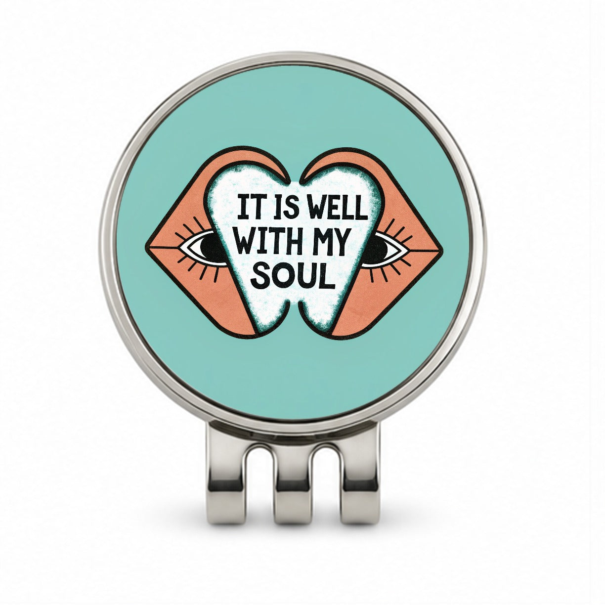 It Is Well With My Soul Bible Verse Golf Hat Clip with Ball Marker