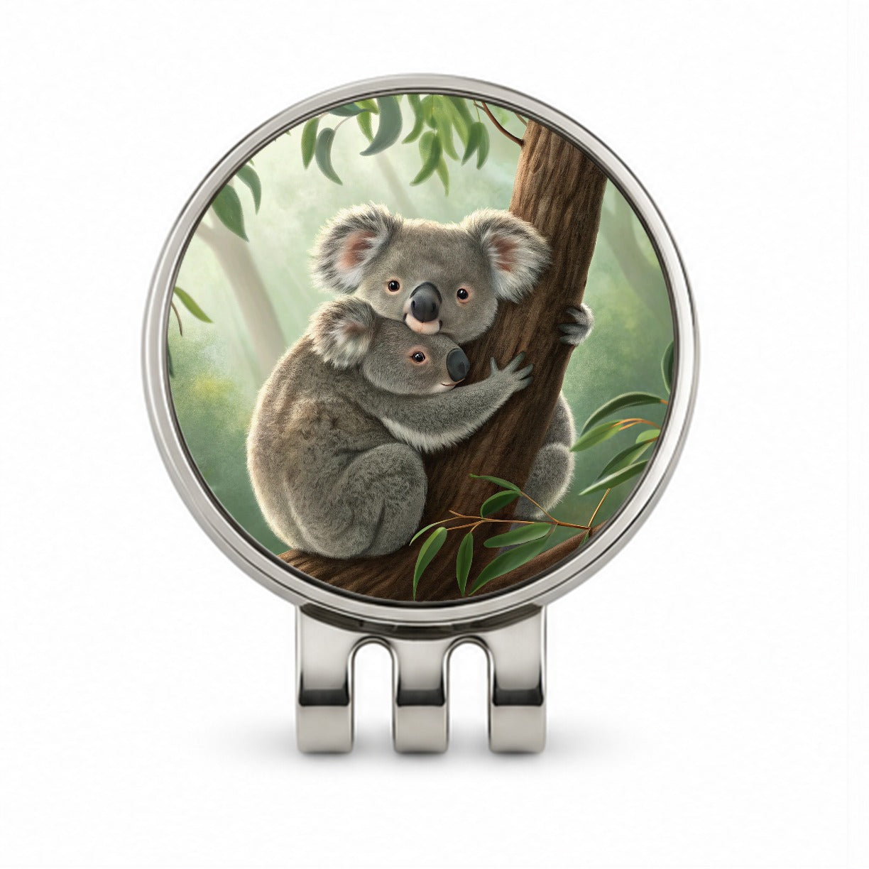 Koala Hug Mom Kid Golf Hat Clip with Ball Marker
