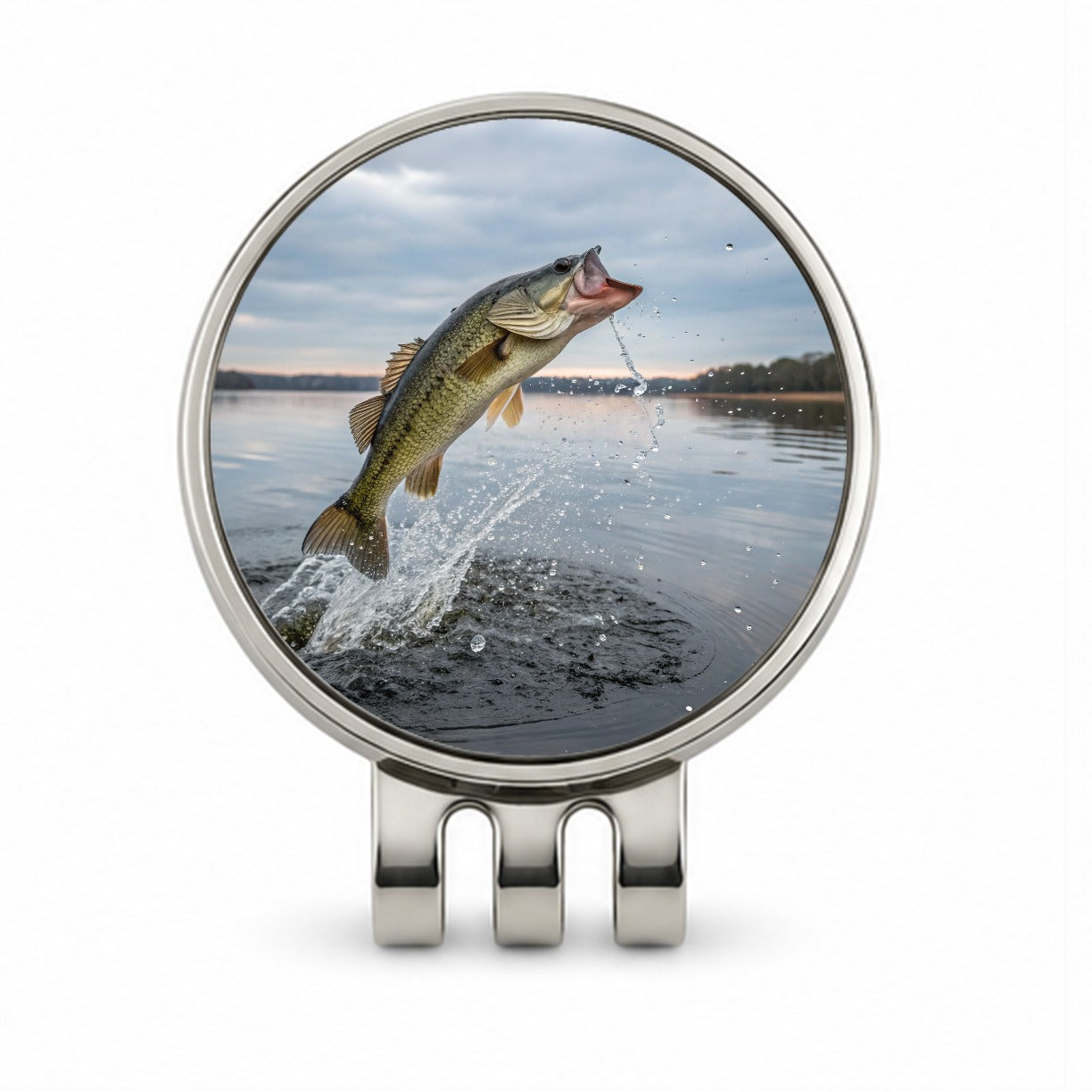 Largemouth Bass Fish Jumping Fishing Awesome Golf Hat Clip with Ball Marker