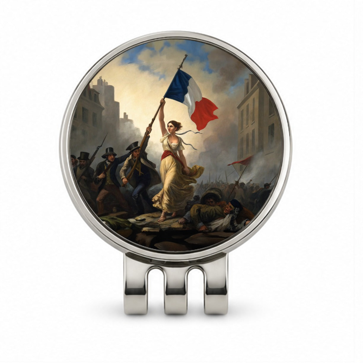 Liberty Leading The People Eugene Delacroix Inspired By Golf Hat Clip with Ball Marker