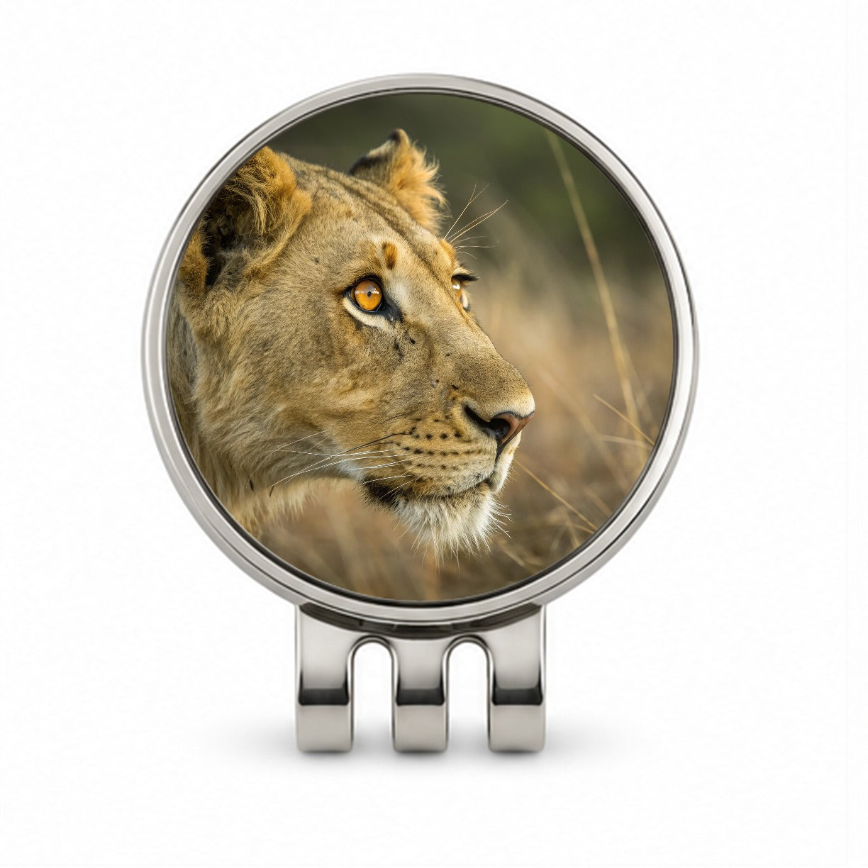 Lion Eyes Close Up Golf Hat Clip with Ball Marker