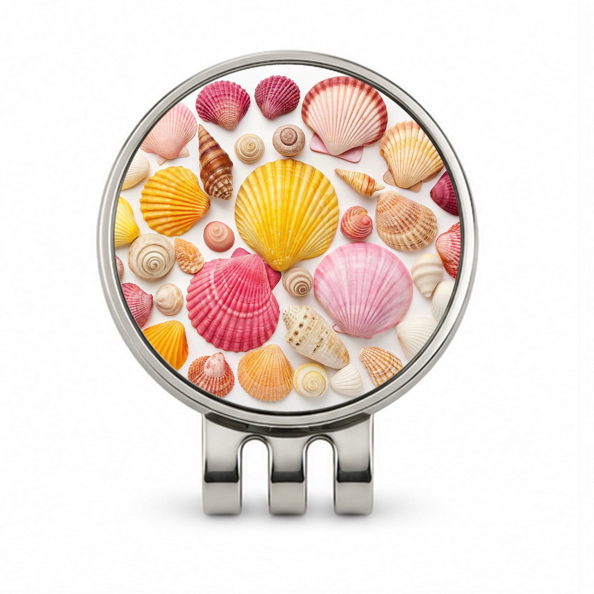 Lot Of Seashells Colorful Beautiful Golf Hat Clip with Ball Marker