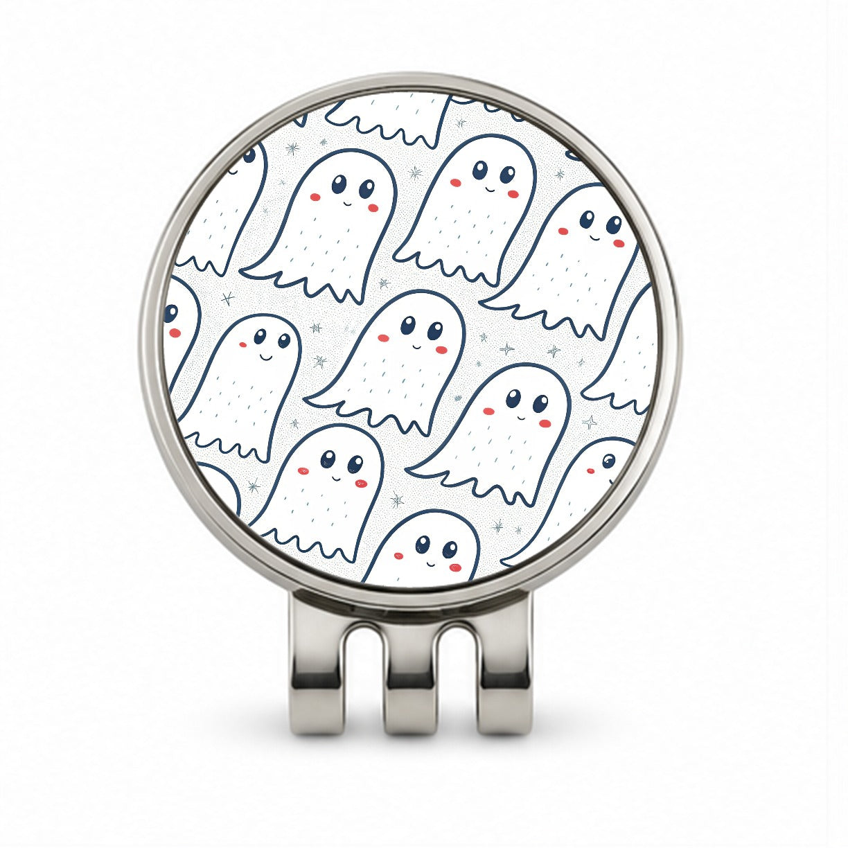 Lots Of Ghosts Halloween Golf Hat Clip with Ball Marker