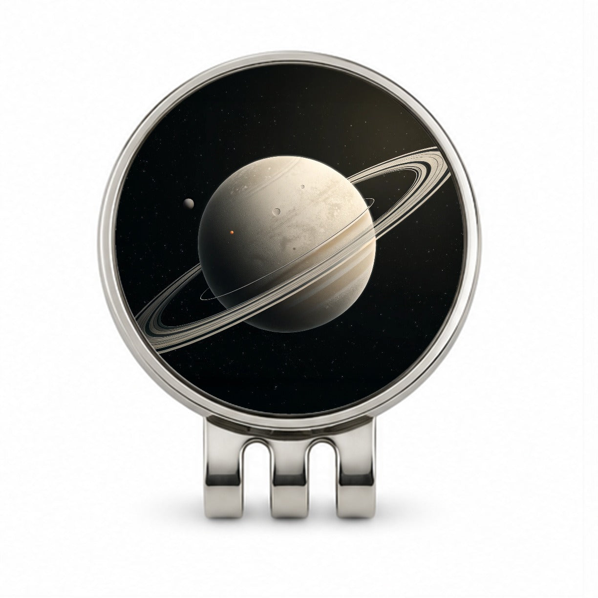Minimal Planet Rings Space Saturn Golf Hat Clip with Ball Marker