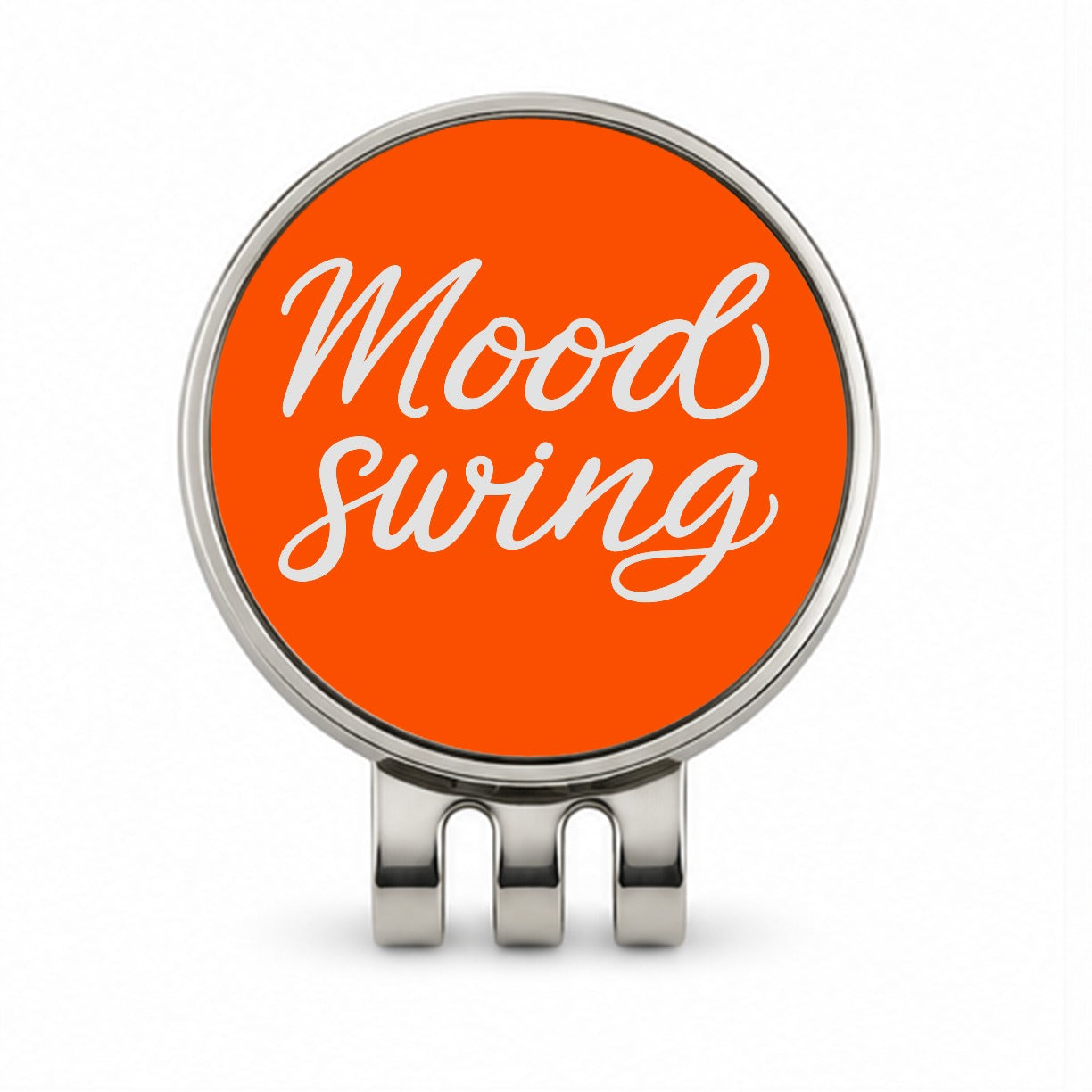 Mood Swing Orange Background Golf Hat Clip with Ball Marker
