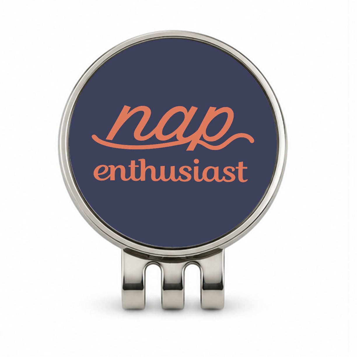 Nap Enthusiast Funny Golf Hat Clip with Ball Marker