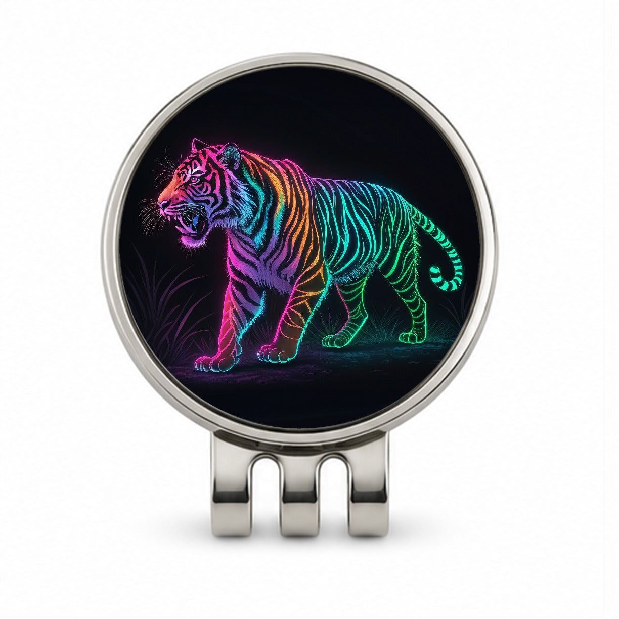 Neon Tiger Stunning Golf Hat Clip with Ball Marker