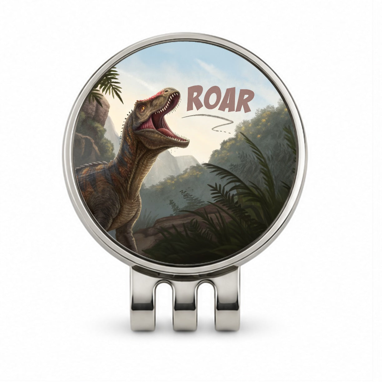 Pachycephalosaurus Roar Dinosaur Golf Hat Clip with Ball Marker