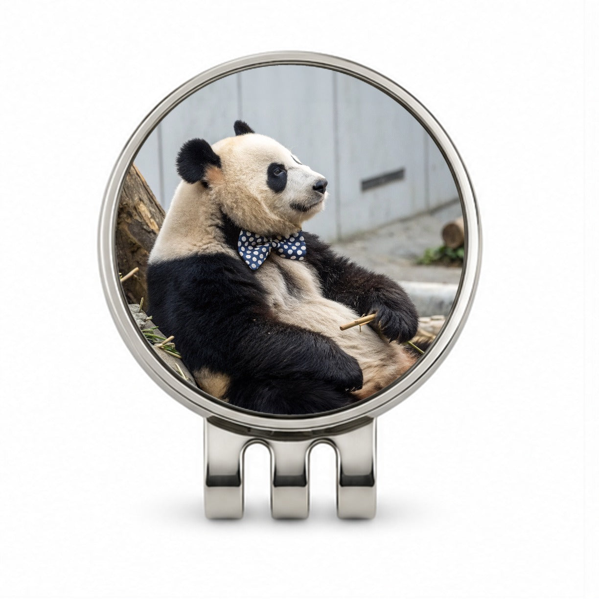 Panda Wearing Bow Tie Golf Hat Clip with Ball Marker