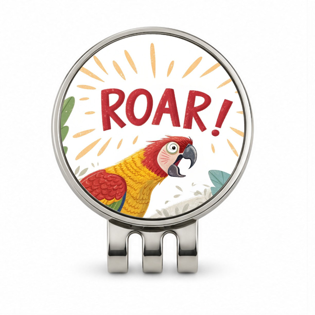 Parrot With Roar Bold Text Funny Golf Hat Clip with Ball Marker