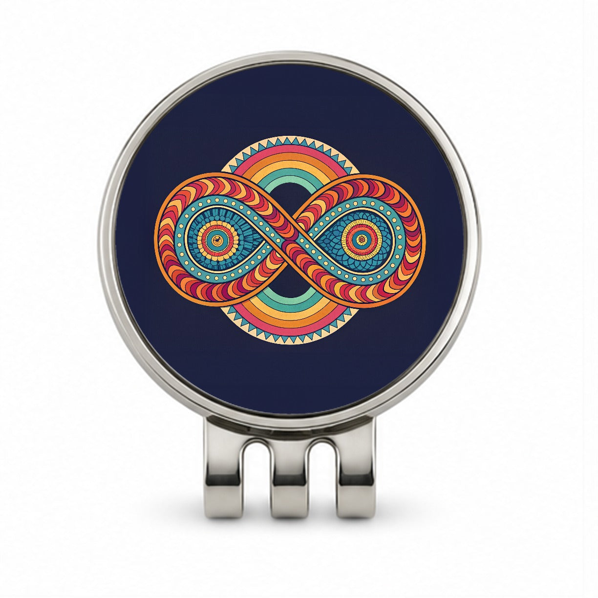 Psychedelic Patterns Groovy Infinite Loops Golf Hat Clip with Ball Marker