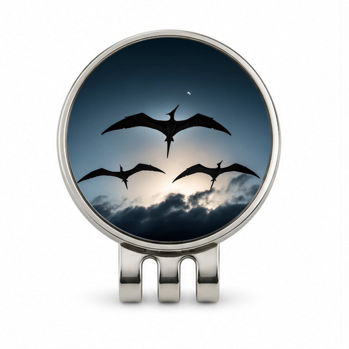 Pterodactylus Silhouettes Flying Dinosaurs Golf Hat Clip with Ball Marker