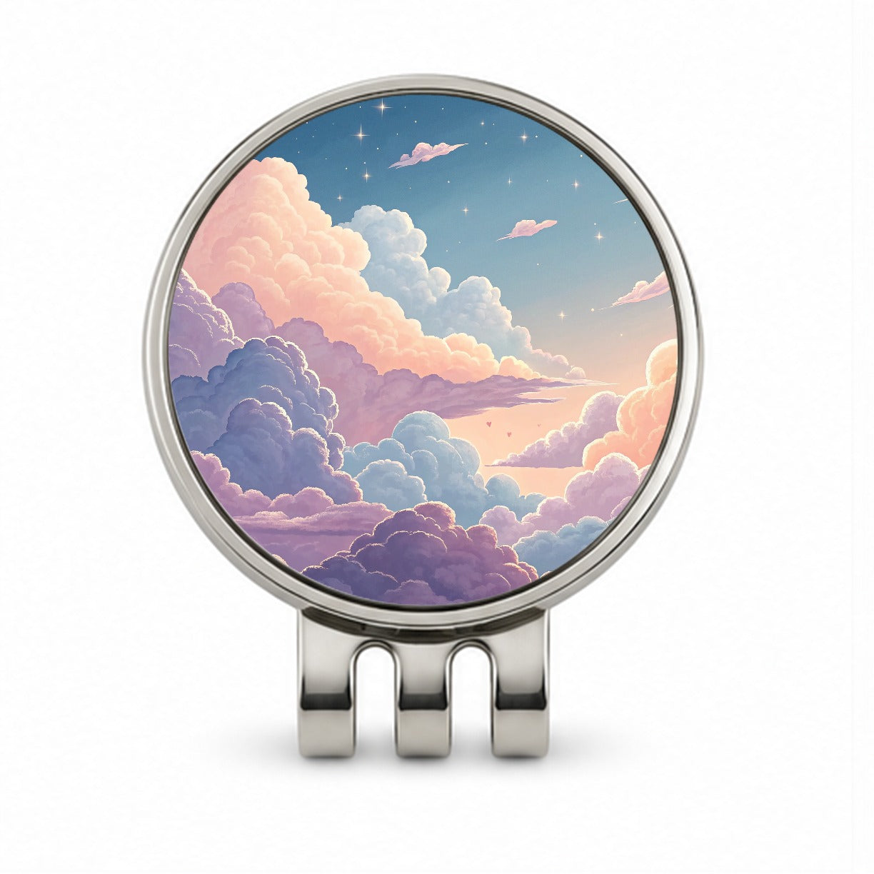 Puffy Clouds Sky Pastel Beautiful Golf Hat Clip with Ball Marker