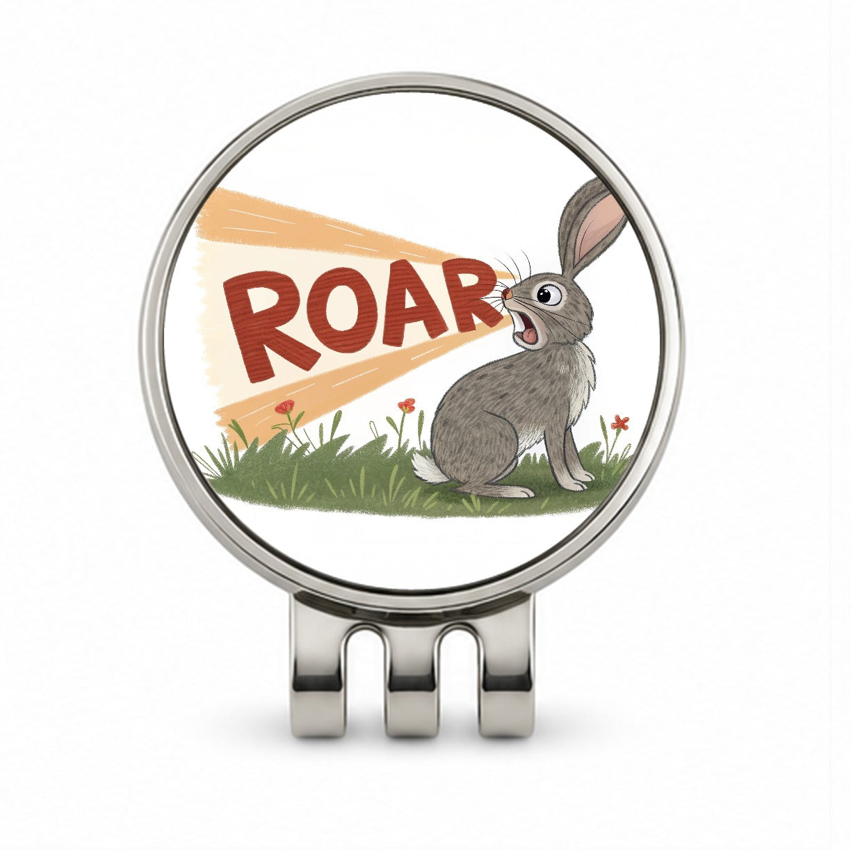 Rabbit Roar Bold Text Funny Golf Hat Clip with Ball Marker