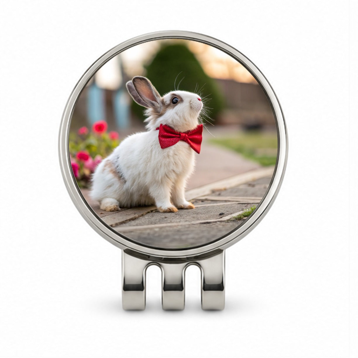 Rabbit Wearing Bow Tie Funny Easter Golf Hat Clip with Ball Marker