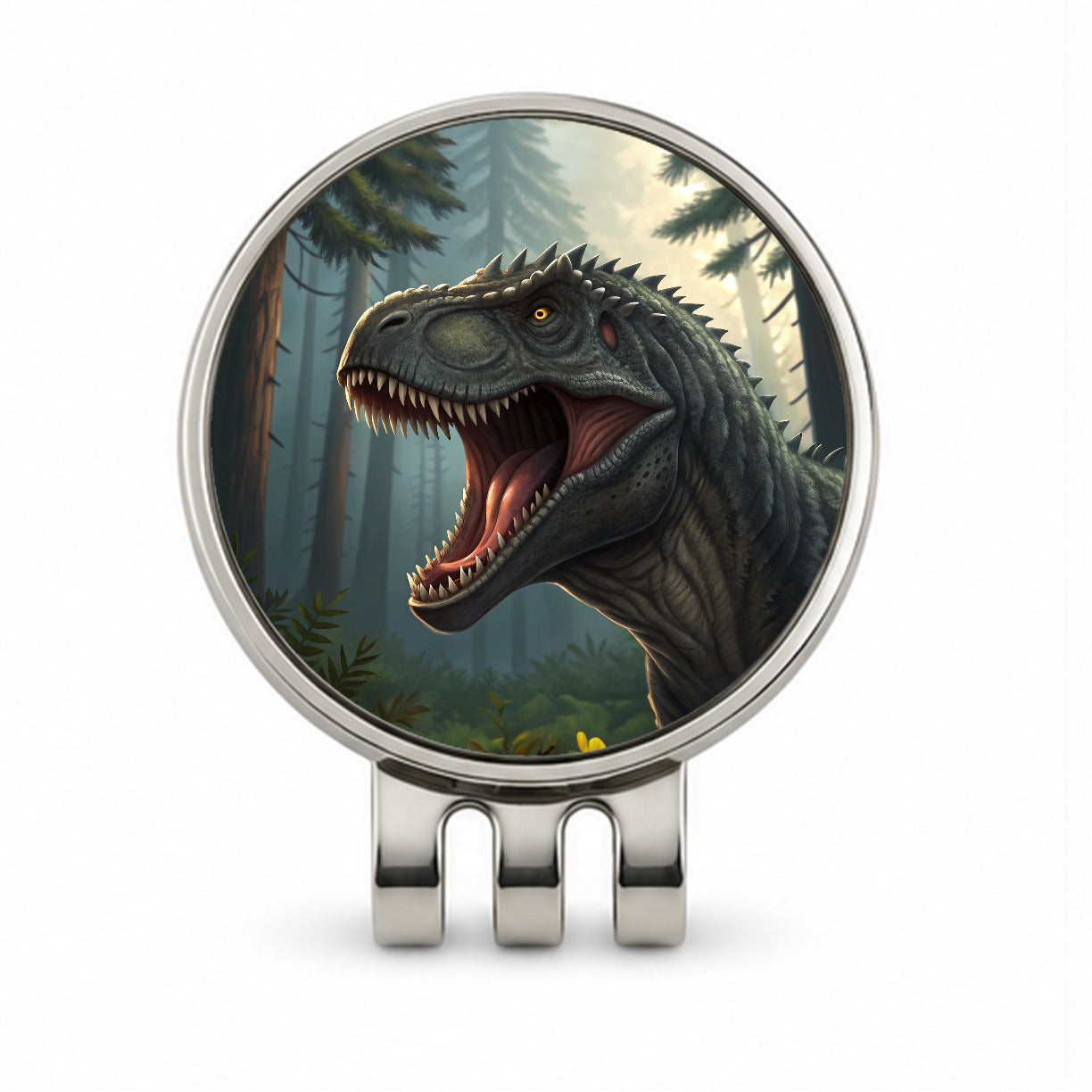Roaring Giganotosaurus Dinosaur Golf Hat Clip with Ball Marker