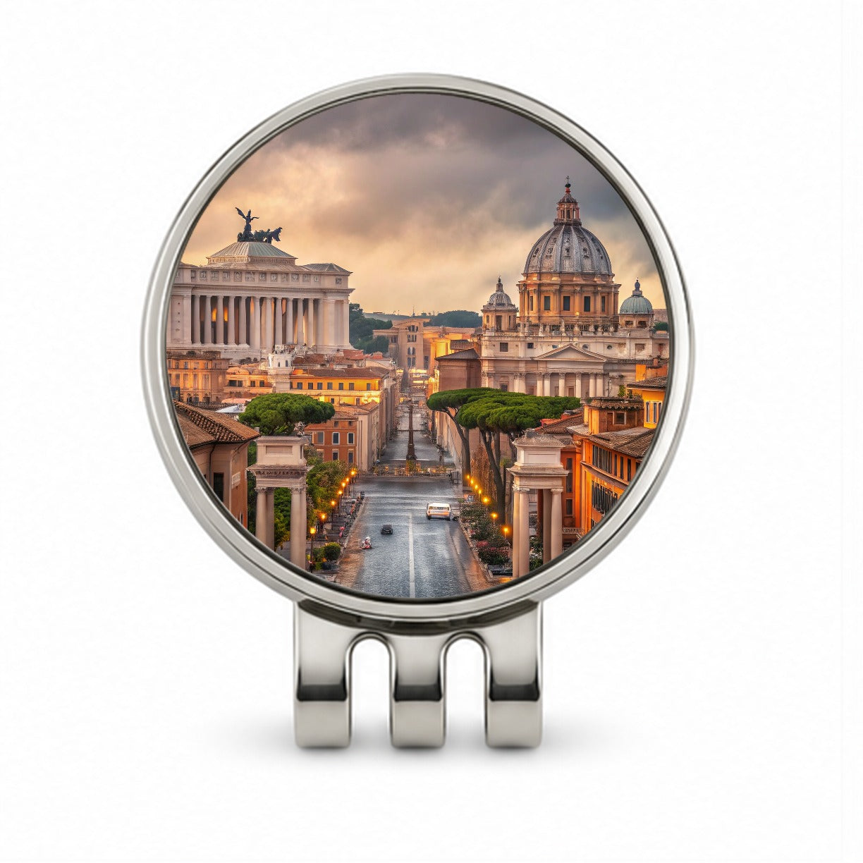 Rome Italy City Beautiful Travel Golf Hat Clip with Ball Marker