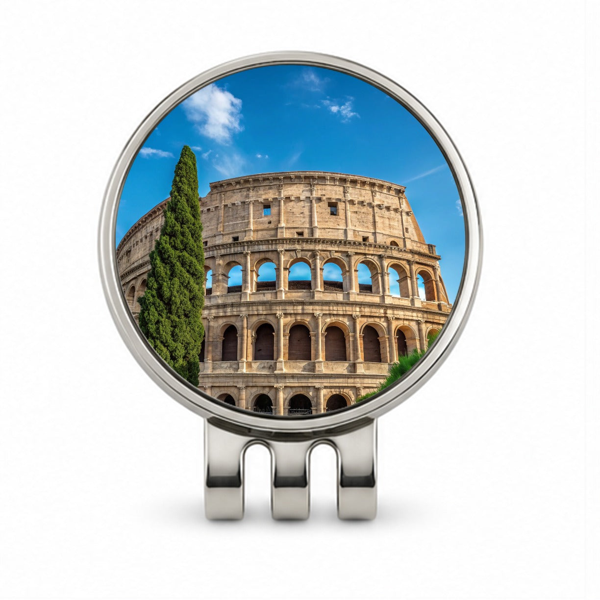 Rome Italy Colosseum Travel History Golf Hat Clip with Ball Marker