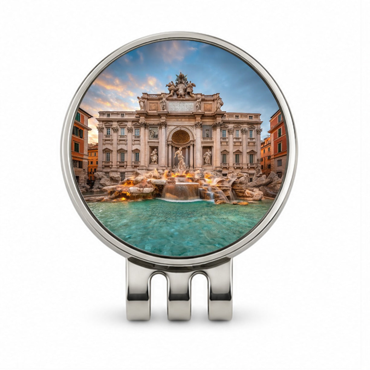 Rome Italy Trevi Fountain Travel History Golf Hat Clip with Ball Marker