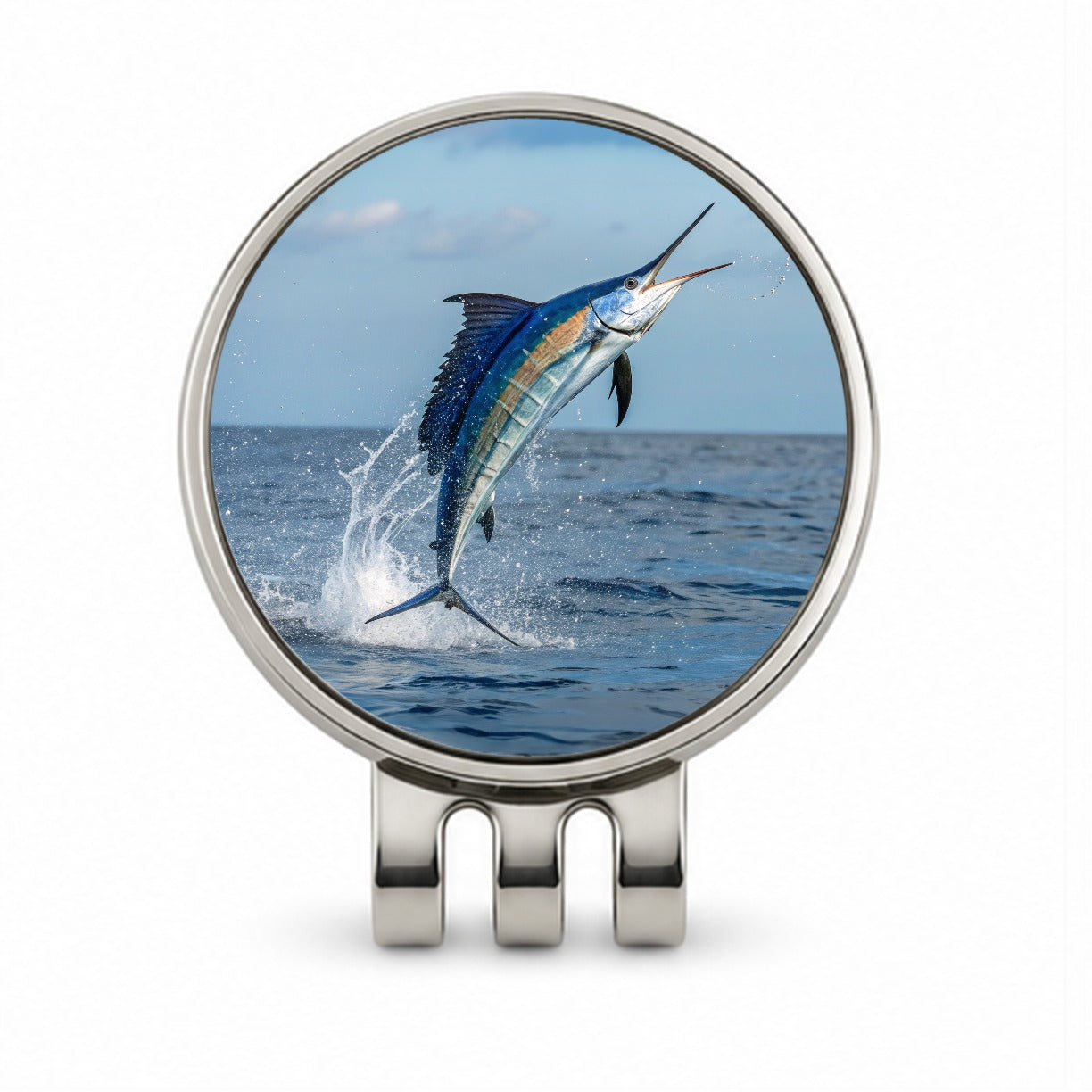 Sailfish Jumping Fishing Golf Hat Clip with Ball Marker